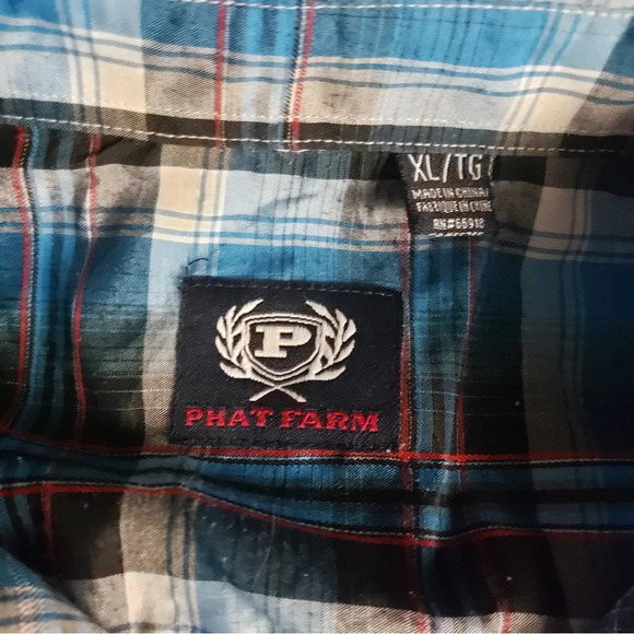 Phat‎ Farm Plaid Short Sleeve Button Down Shirt Men’s XL - Picture 4 of 6